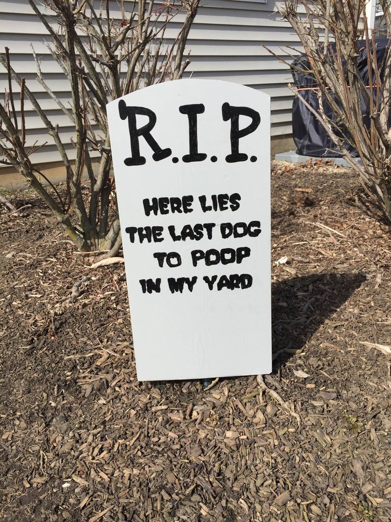 Poop Rip R.I.P. Dog Poop Warning Sign - Humorous Yard Decor - Etsy