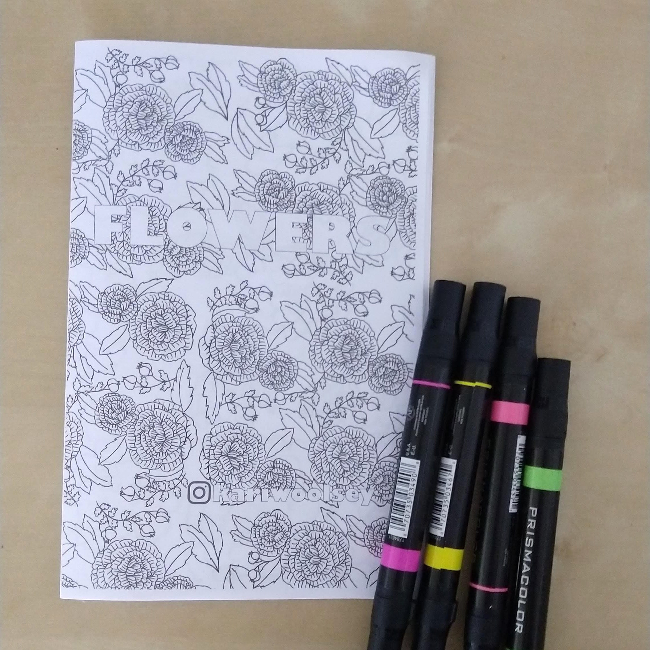 Download FLOWERS coloring book zine PDF Download | Etsy