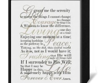 Serenity Prayer DIGITAL FILE Christian Art, Inspirational, Courage