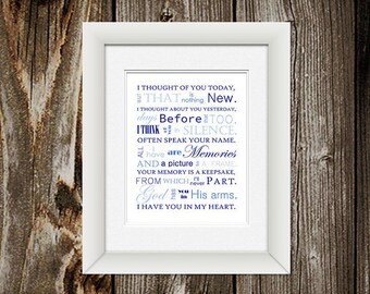 In Loving Memory – Personalized Memorial DIGITAL DOWNLOAD – Sympathy Keepsake – Printable Bereavement Wall Art – Remembrance Gift
