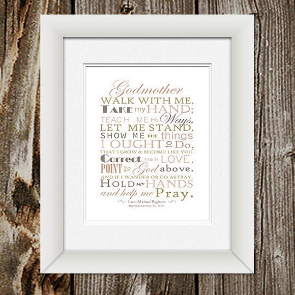 Godmother Gift - Gift For Godmother - Godparent Gift - Godfather Gift - Gift From Godchild Godson Goddaughter - Godparent Keepsake Poem