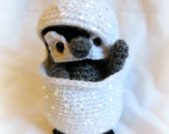 Compañero de nieve; Pingüino acurrucable; PATRÓN DE GANCHILLO; PDF