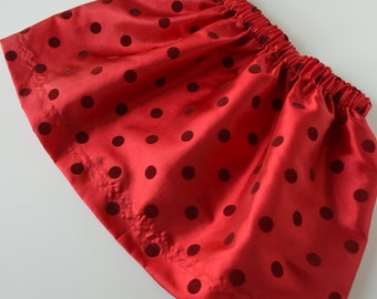 Girl's Red Polka Dot Skirt with Coordinating Hair Barrette