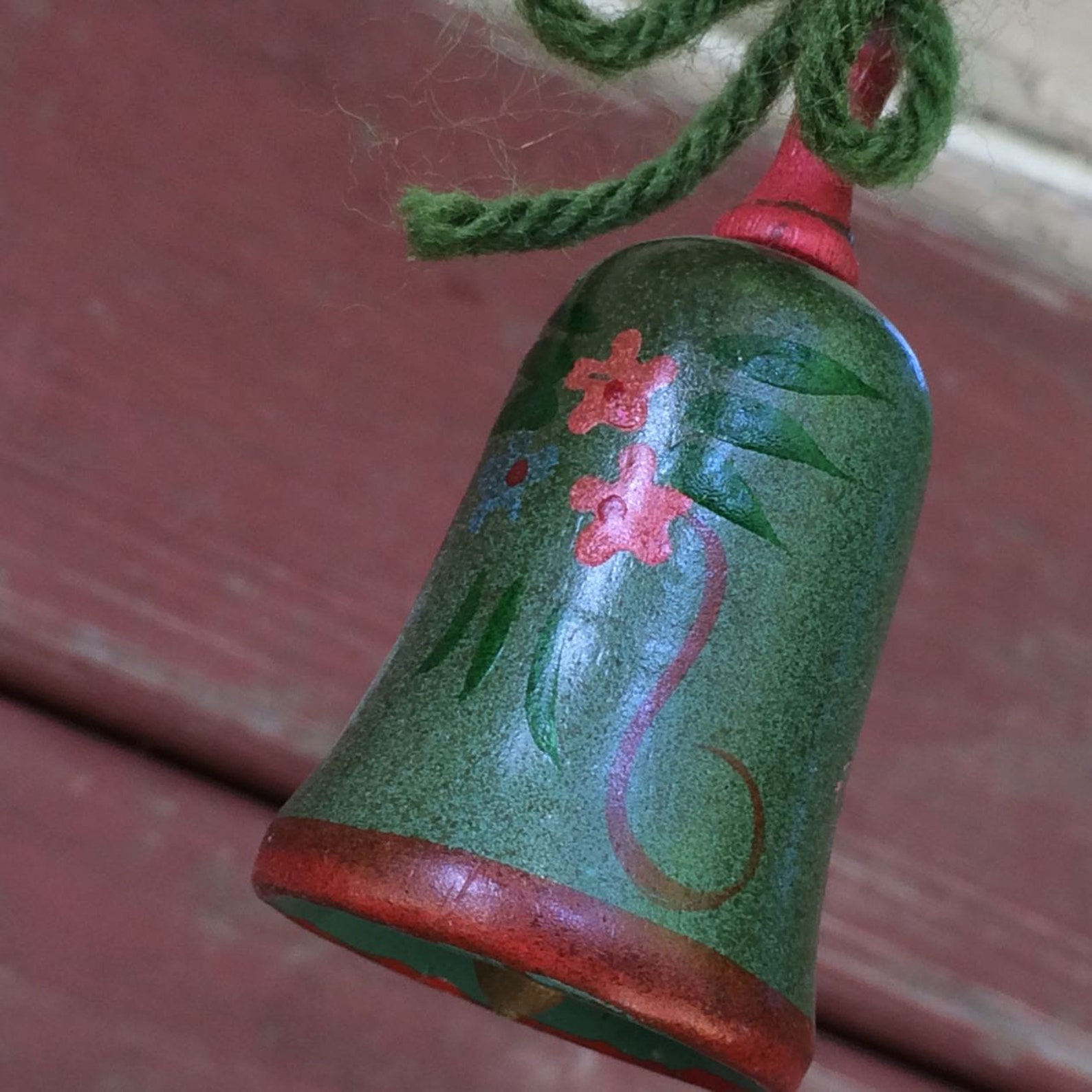 Wooden Bell Ornament Christmas Ornament Handpainted Craft Ornament Etsy