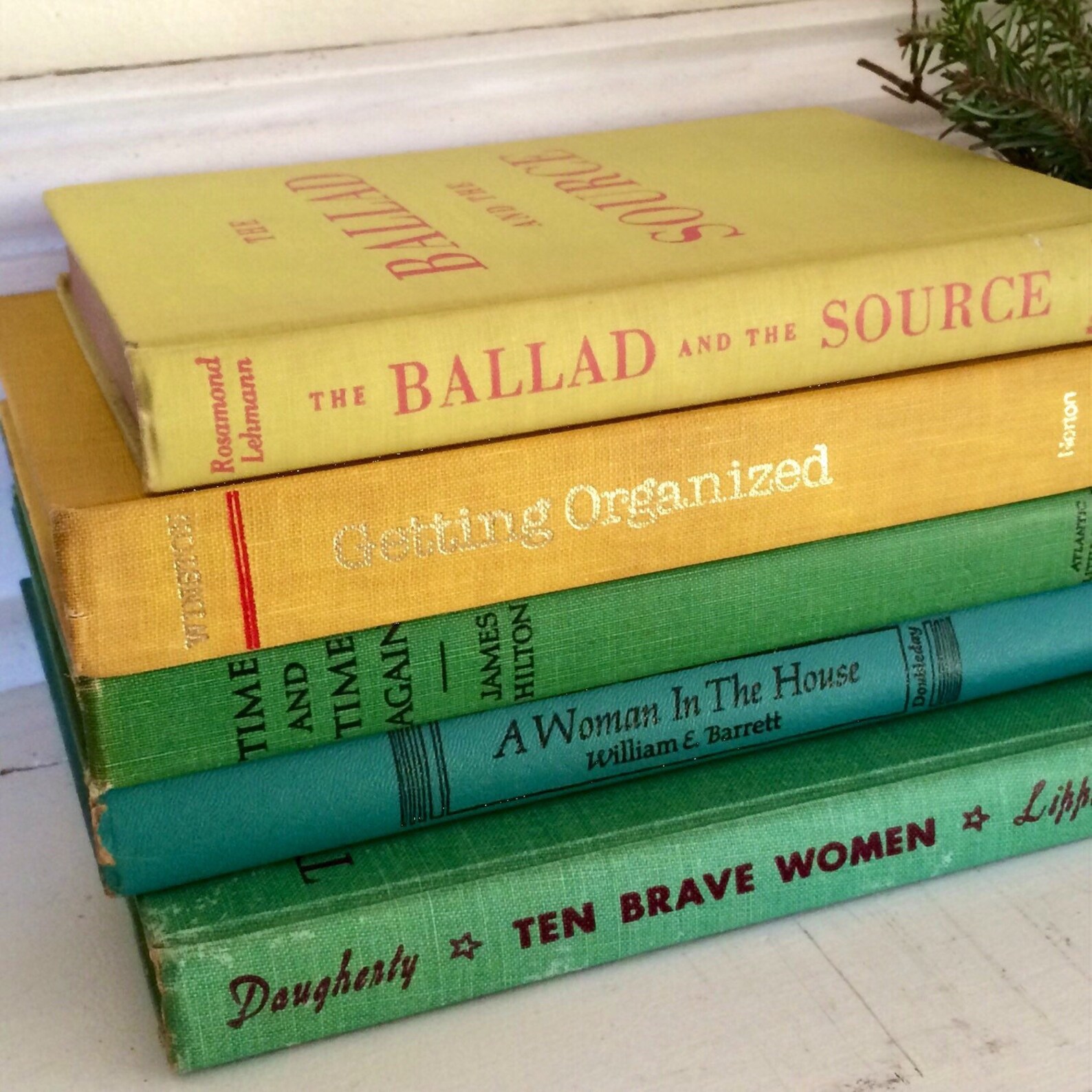 Decorative Vintage Book Set of Five || Shabby Book Stack in Shades of ...