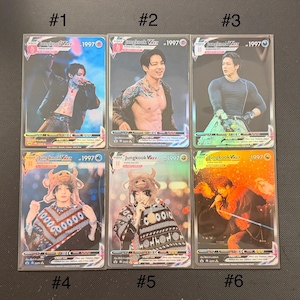 Tarjeta coleccionable holográfica Kpop OT7 Pokémon Holo Lomo Fanmade Freebies Photocard