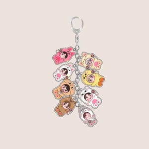 baby SKZOO OT8 Stray Kids drop acrylic keychain, bag charm, key ring, clips SKZ Kpop charms Nachimbong