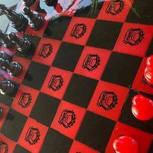 Handmade Resin Chess and Checkers Set | Fully Customizable Theme | Made to Order