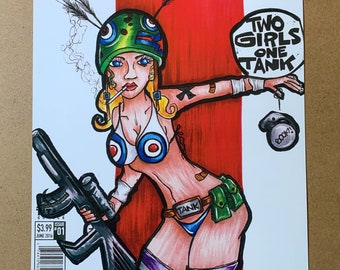 Comic Book Vixens Tank Girl Cosplay Original Art 11" x 17" Signed & Numbered Poster Print