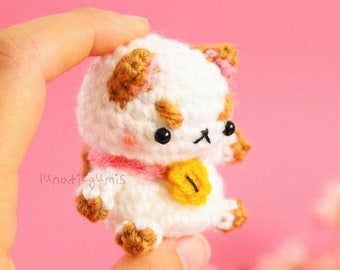 Chibi angry kitty amigurumi - crochet handmade doll, cute cat amigurumi doll puppy