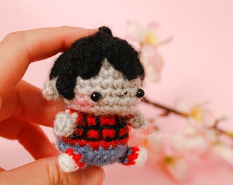 Cute Amigurumi chibi Marshall Lee the vampire - adventure T doll inspired - available as keychain too you can choose! fan art