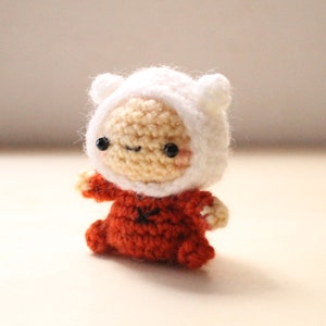 Cute chibi Finn pijama amigurumi doll handmade crochet and kawaii doll image 2