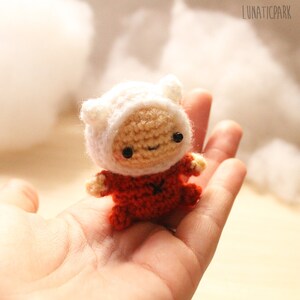 Cute chibi Finn pijama amigurumi doll handmade crochet and kawaii doll image 5