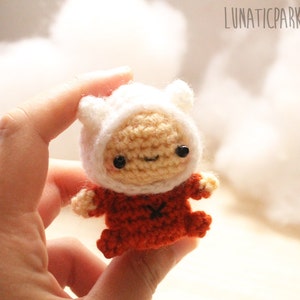 Cute chibi Finn pijama amigurumi doll handmade crochet and kawaii doll image 4