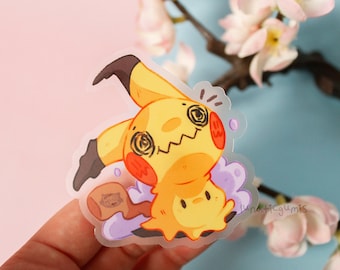 Cute mimikyu vinyl sticker - mimic ghost creature - waterproof and very durable
