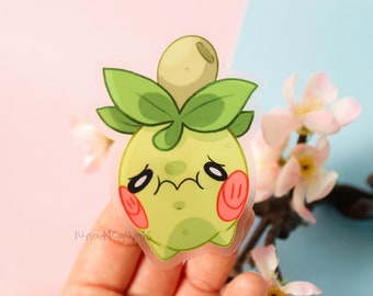 Smoliv the olive that cries cute vinyl sticker inspired in the video game creature - waterproof and very durable - kawaii fan art