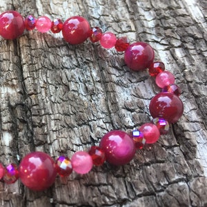 Cherry Color Beaded Bracelet image 1