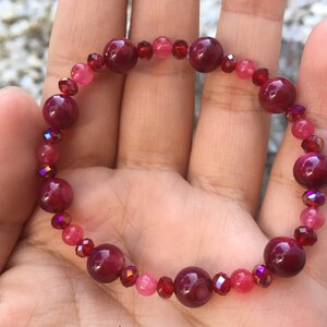 Cherry Color Beaded Bracelet image 4