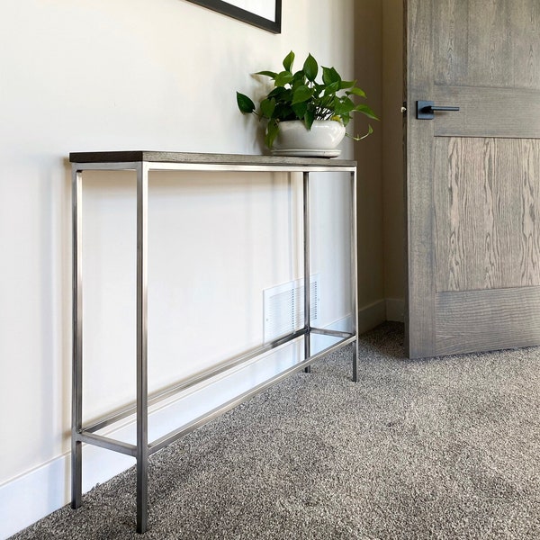 SLENDER | one tier console table | 40 x 8 x 29.75 | entryway table | narrow console table | narrow accent table | narrow entryway table