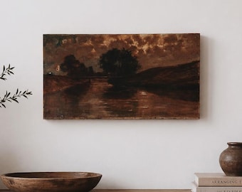 ANTIQUE | Landscape Painting Signed by Harry Fluhart-Williams, c.1900 | Unframed Original Oil on Canvas