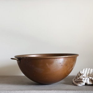VINTAGE | large copper mixing bowl | European Farmhouse | antique copper bowl | modern cottage kitchen | aged copper decor
