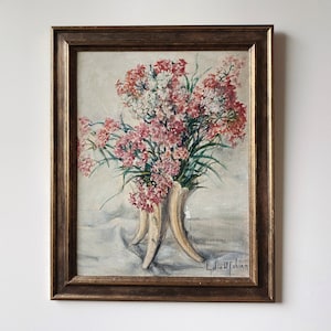 VINTAGE | original signed still-life painting | Summer Bouquet | framed original painting on canvas | original art | floral artwork
