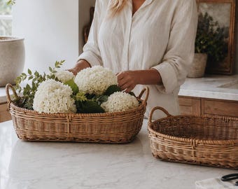 VINTAGE | Assorted Woven Baskets with Handles | Modern Cottage Decorative Baskets