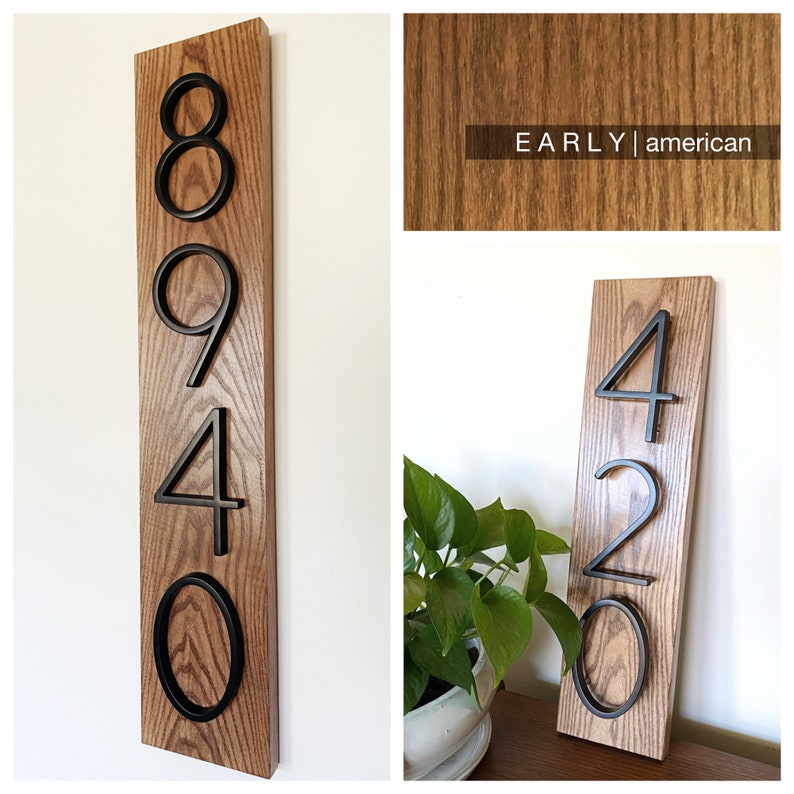 NUMBERS Modern Black House Numbers VERTICAL Address Etsy