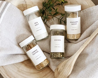 LABELS | herbs + spice jar labels | 1.8" square labels | kitchen labels | pantry and kitchen labels | home organization labels