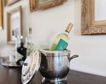 VINTAGE | Silver Plated Champagne Ice Bucket with Lid | Poole Silver Co.
