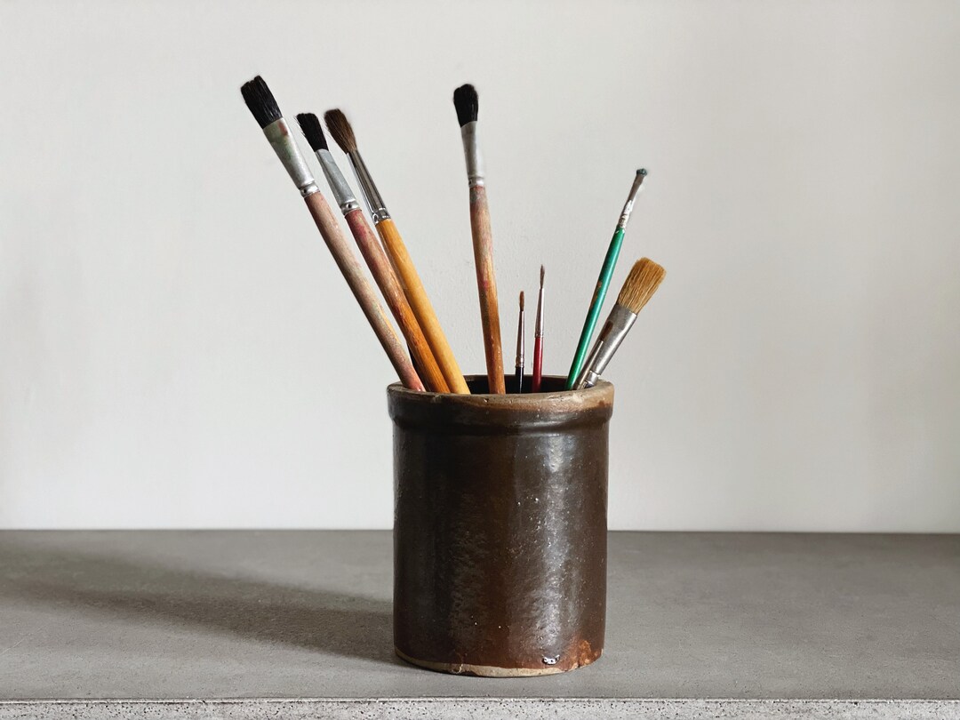 VINTAGE Artists Brushes Set of 10 Artists Tools Modern Boho Art Studio