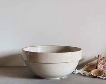 VINTAGE | extra large Red Wing stoneware shoulder bowl | European farmhouse | stoneware crock mixing bowl | modern cottage kitchen decor