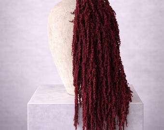 Amaranto Borgoña / Ramo colgante en cascada / 5 tallos / Amaranto seco y preservado / Flores para bodas y decoración de lujo