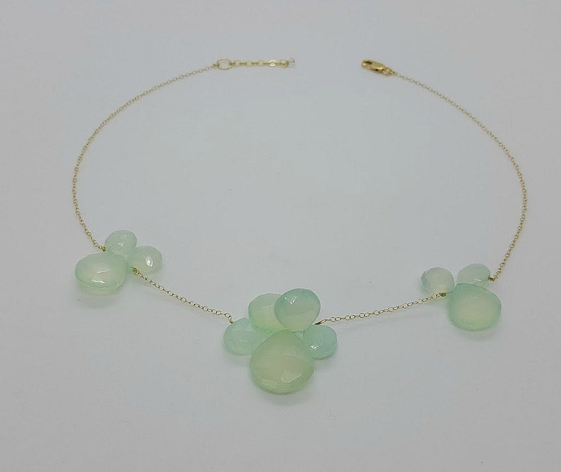 Chalcedony Petal Necklace