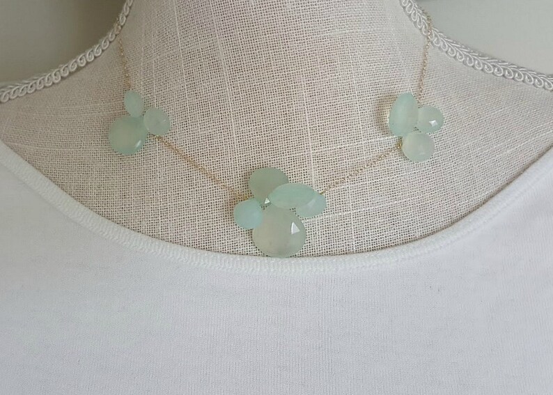 Chalcedony Petal Necklace