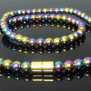Magnetic Rainbow Hematite Healing ARTHRITIS PAIN Necklace
