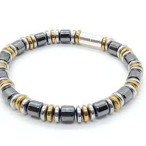 Magnetic Hematite Bracelet Gold / Silver Non break clasp