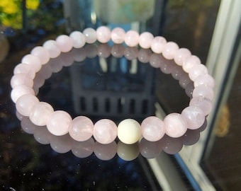 Pulsera de fertilidad de piedra lunar y cuarzo rosa 6mm