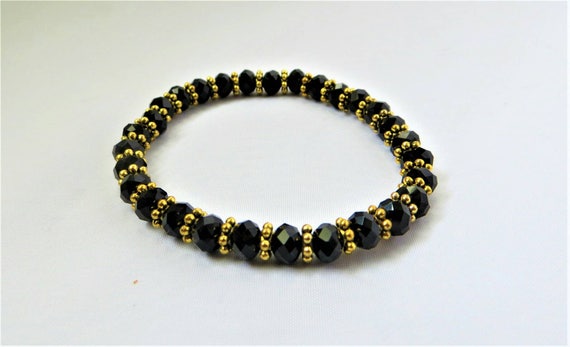 EyeGlass Holders Black Elastic with Fancy SILVER or GOLD Bead ~ Make your own!