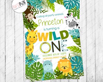 Wild One, Safari First Birthday Invitation