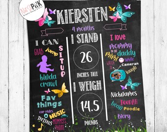 Sweet Butterfly Time to Fly Milestone Chalkboard