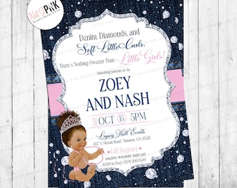 Denim and Diamonds Baby Shower Invitation