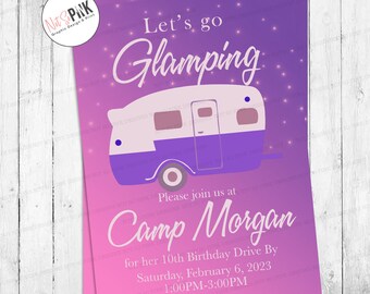 Girls Just want to Go Glamping Party Invitation