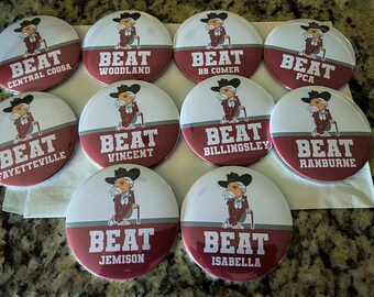 School Sports Fan Game Day Buttons