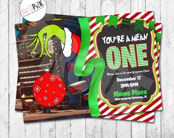 You're a Mean One, First birthday Invitation