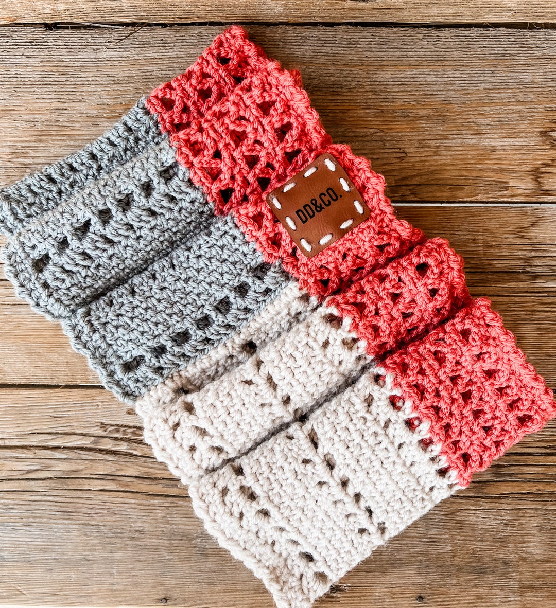Color Blocked Crochet Infinity Scarf - Etsy