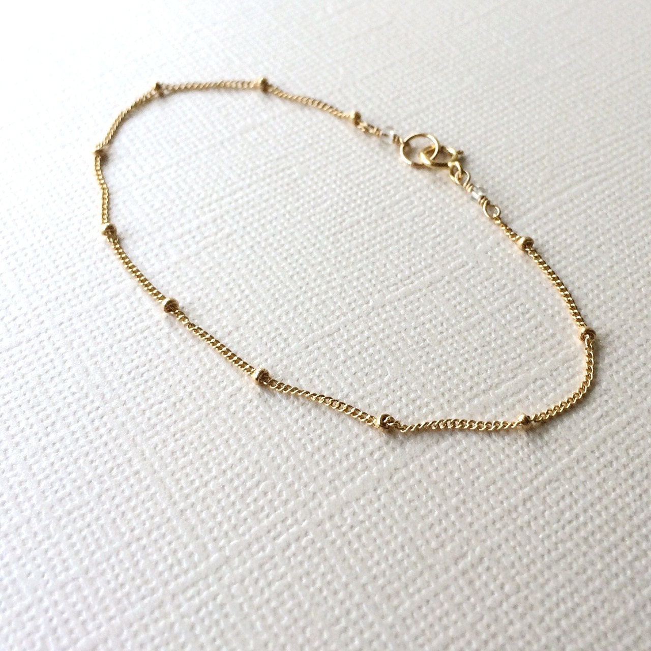 Satellite Bracelet ~ Simple 14k Gold Fill Tiny Bead Chain