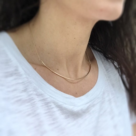 Gold Collar Necklace Simple 14k Gold 