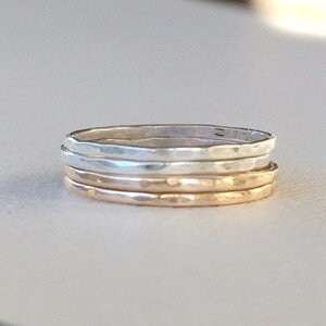 Mixed Metal Stacking Rings 14k Gold Filled and Sterling Silver Choose ...