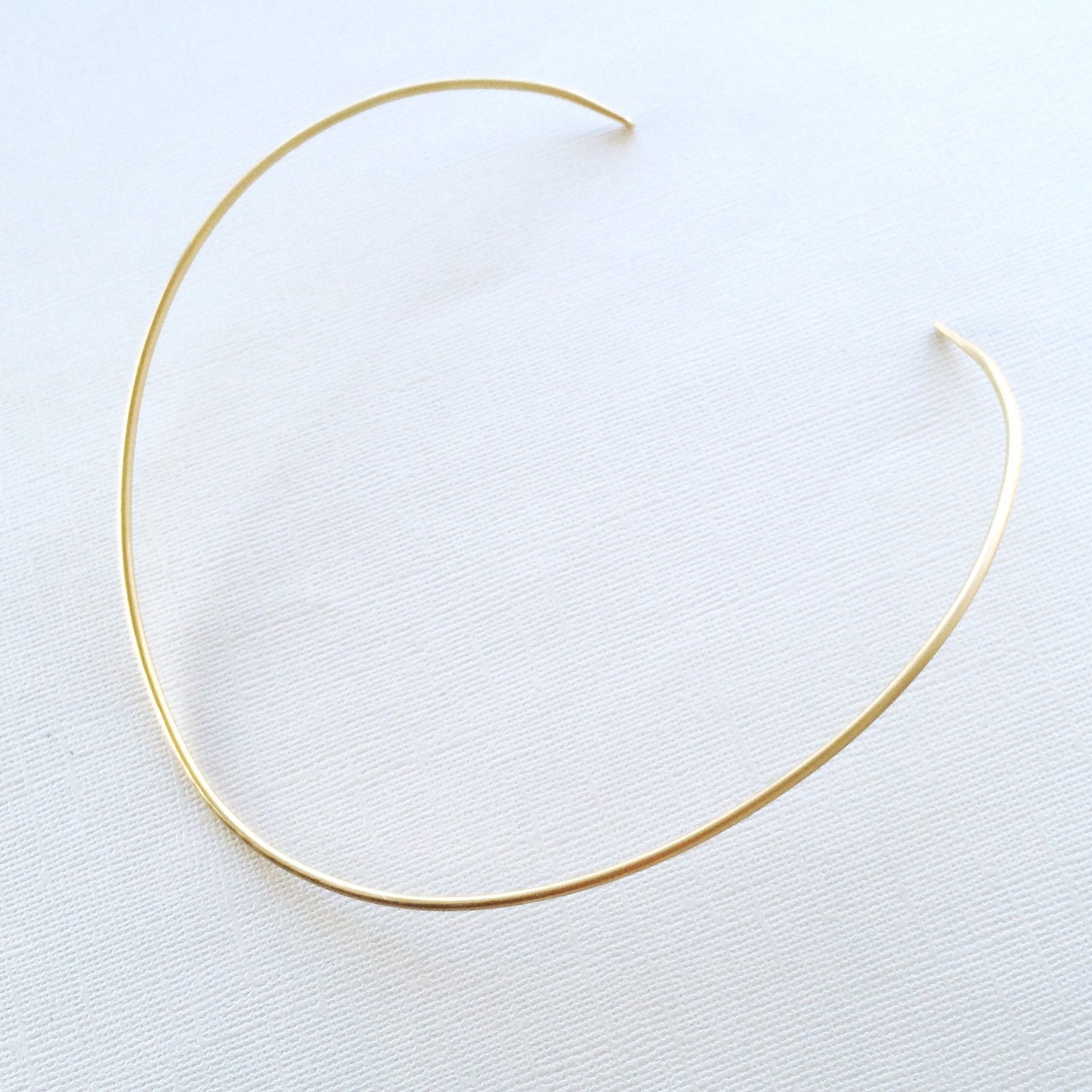 Gold Neck Cuff Simple Brass Wire Choker Minimal Gold Etsy Canada